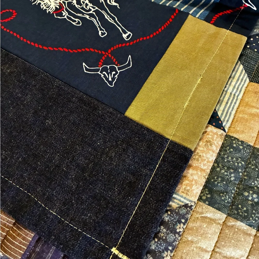 CUSTOM RRL/RL PATCHWORK SCARF (100% UPCYCLED RALPH LAUREN FABRICS)- 1 OF A KIND